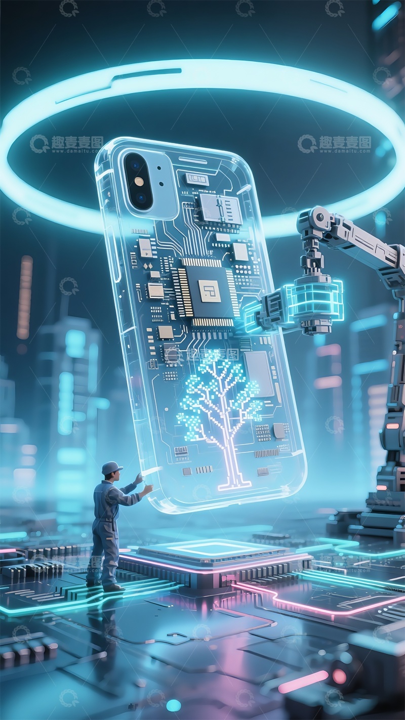 高清大图下载【趣麦麦图】未来科技智能手机设计