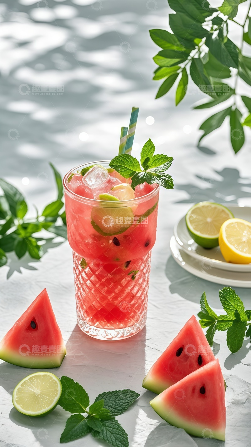 高清大图下载【趣麦麦图】清新夏日西瓜饮品摄影