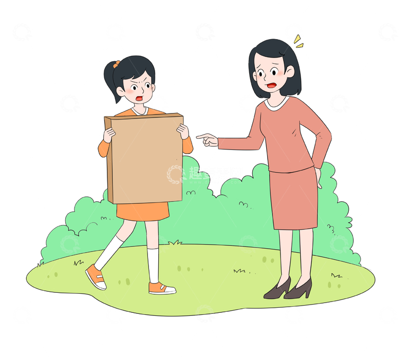 源文件下载【趣麦麦图】教师户外互动场景插画教育插画