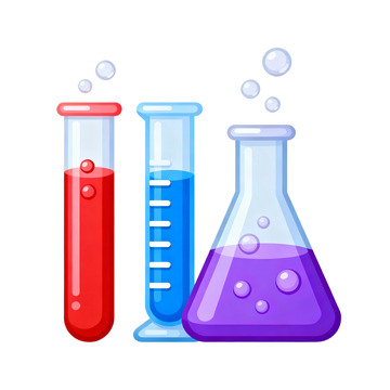 扁平化风格化学实验场景插画