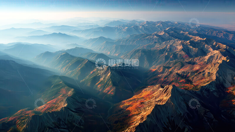 高清大图下载【趣麦麦图】山峦  染秋  苍茫 