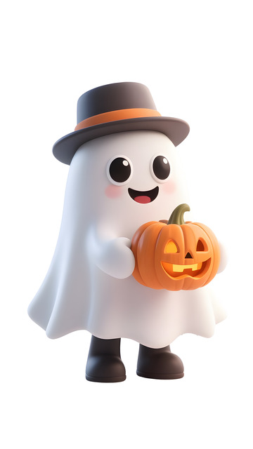 万圣节卡通幽灵元素