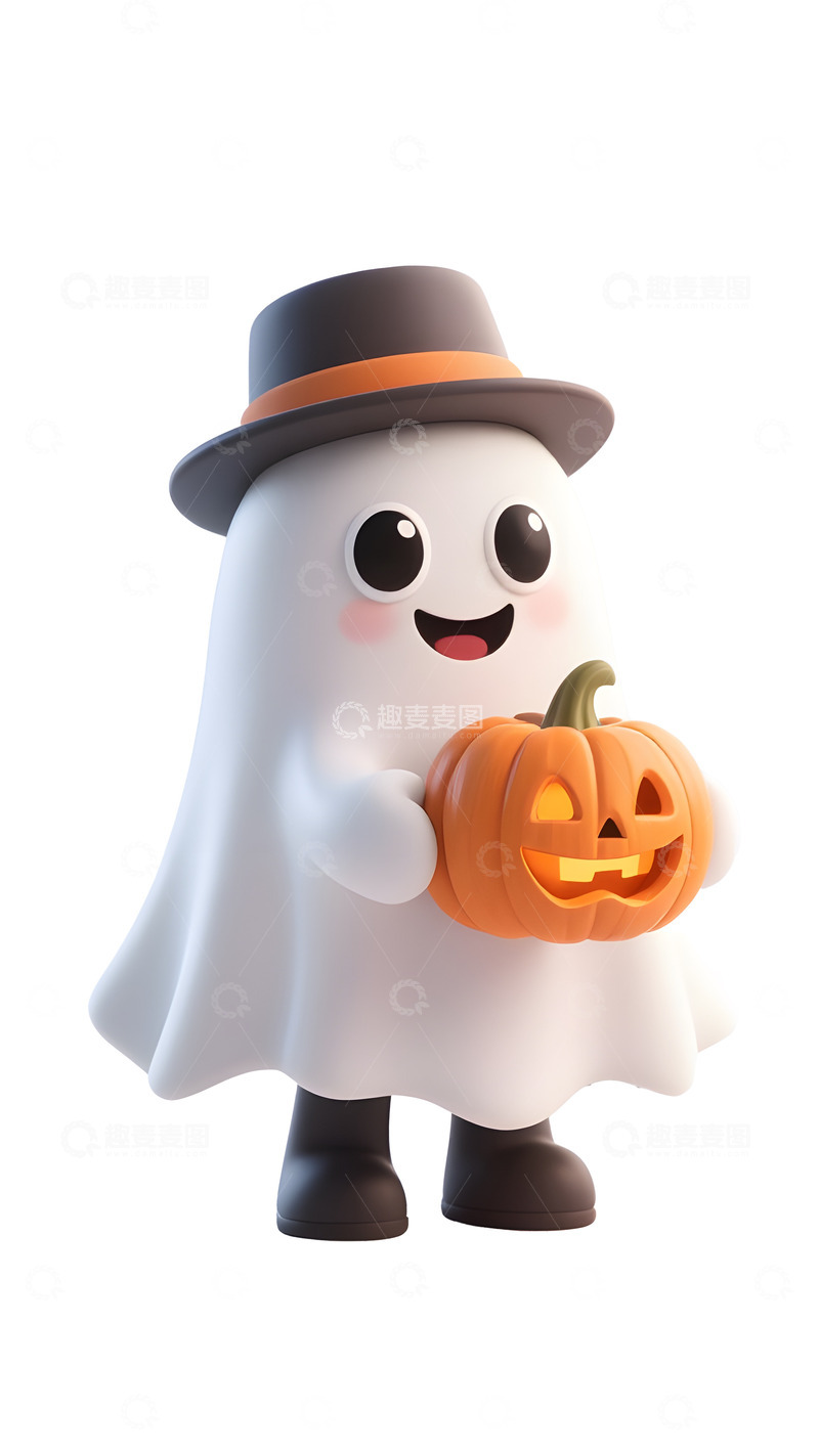 万圣节卡通幽灵元素