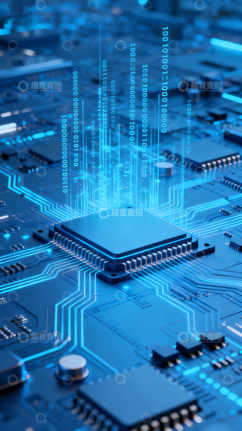 源文件下载【趣麦麦图】蓝色调科技风格背景1