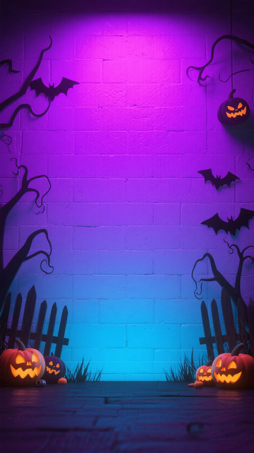 万圣节卡通墙面背景