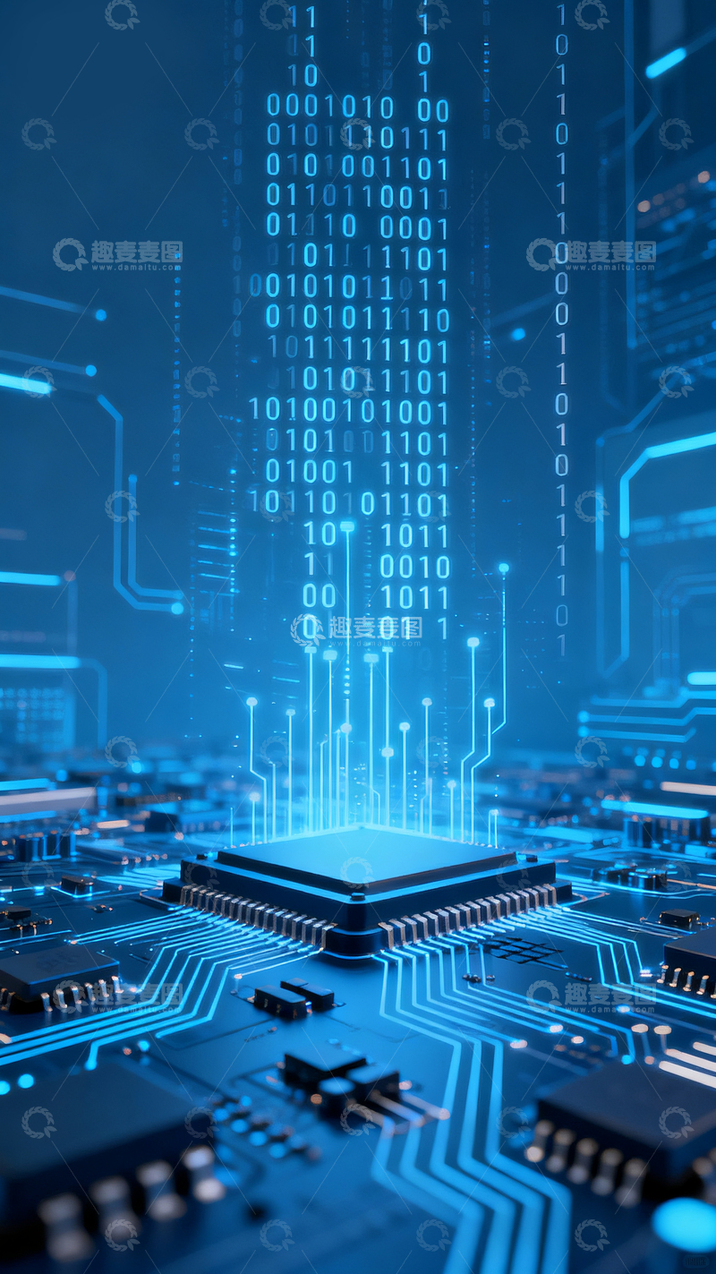 源文件下载【趣麦麦图】蓝色调科技风格背景3
