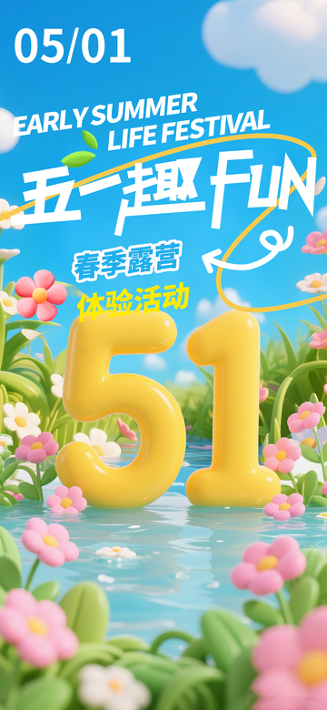 五一春日欢乐节庆海报