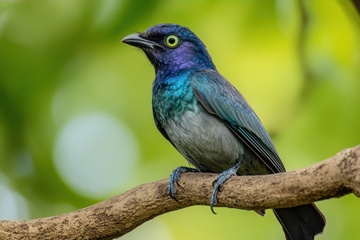 站在树枝上的一只翠鸟