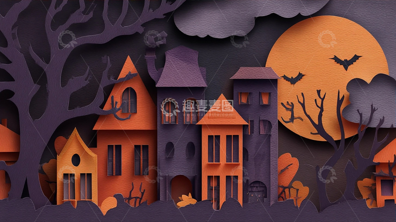 高清大图下载【趣麦麦图】纸艺风格的梦幻城堡