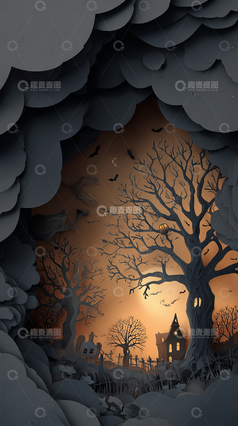 高清大图下载【趣麦麦图】恐怖的荒废村庄