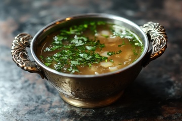 一碗美味的香葱肉汤