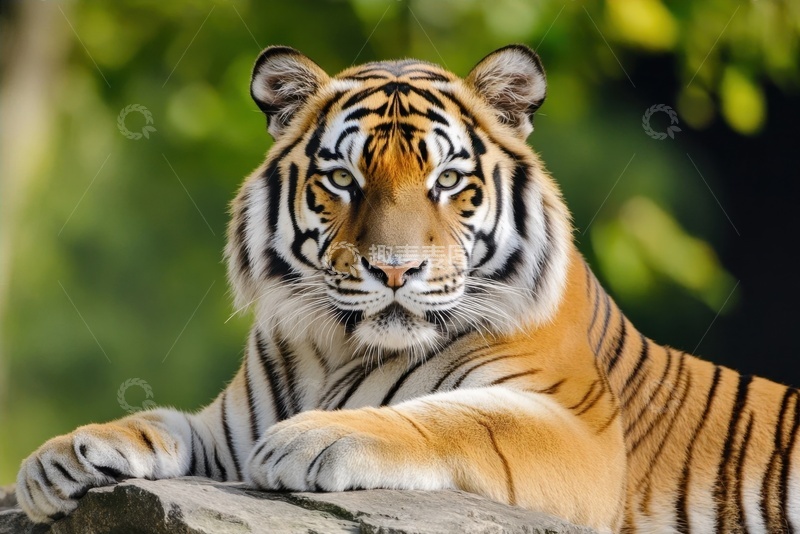 高清大图下载【趣麦麦图】趴在岩石上的老虎