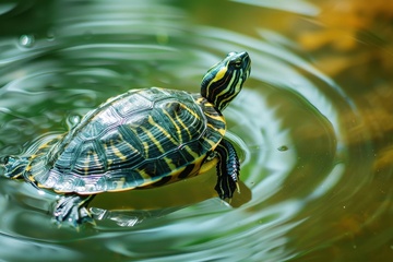 湖里游泳的乌龟