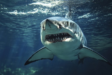大海里的一只鲨鱼