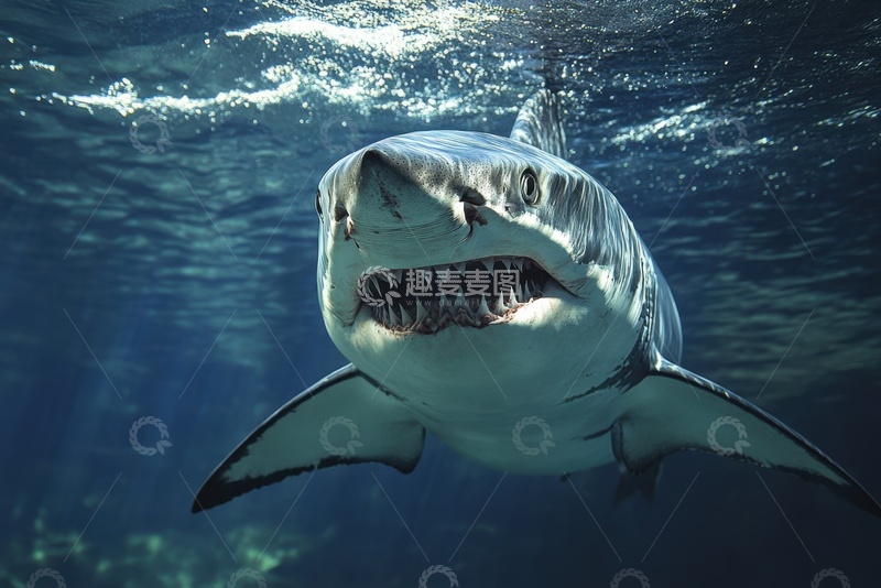 高清大图下载【趣麦麦图】大海里的一只鲨鱼