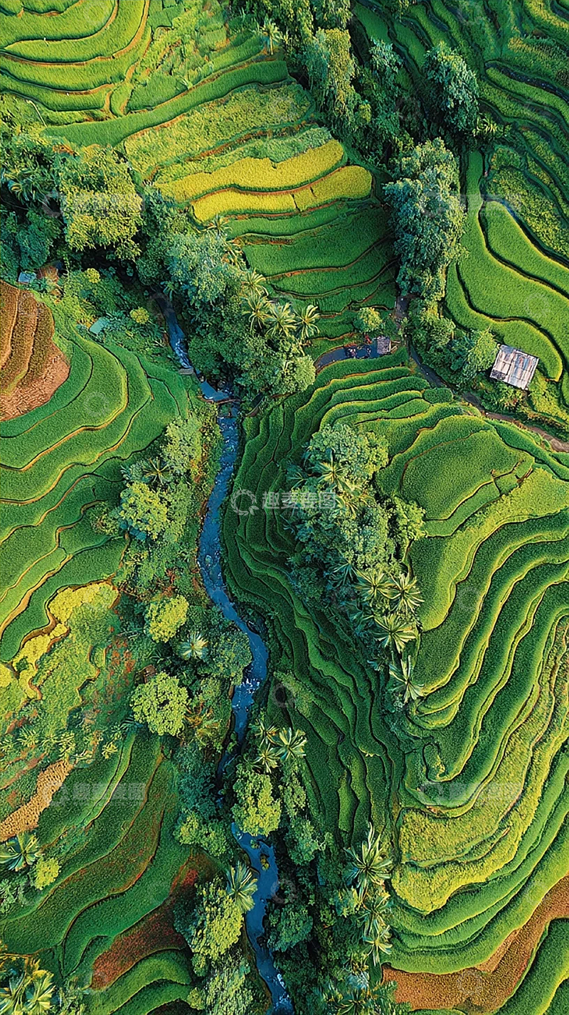高清大图下载【趣麦麦图】农田水墨画般的美丽
