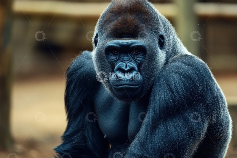 高清大图下载【趣麦麦图】一只黑毛大猩猩