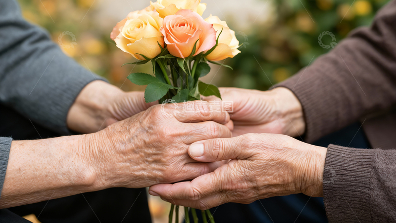 高清大图下载【趣麦麦图】重阳节老年夫妻温馨陪伴