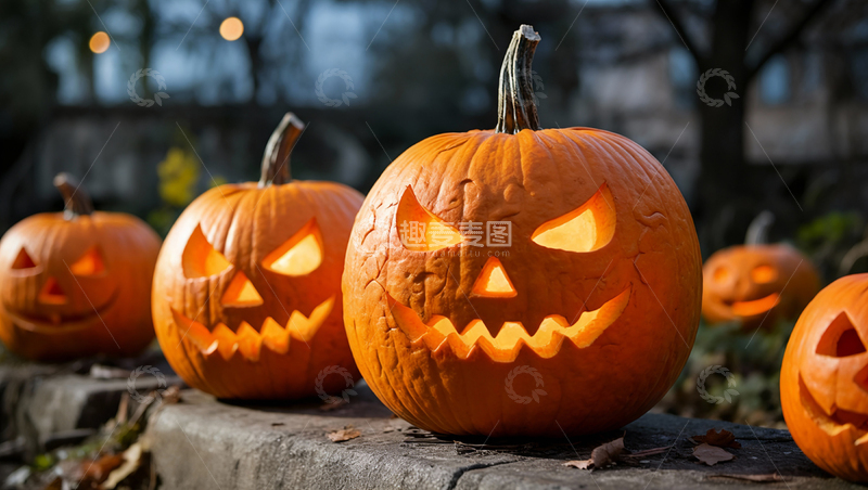 高清大图下载【趣麦麦图】万圣节南瓜灯奇幻海报