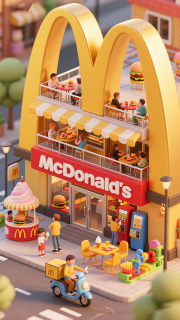 麦当劳巨型 M 标识创意餐厅