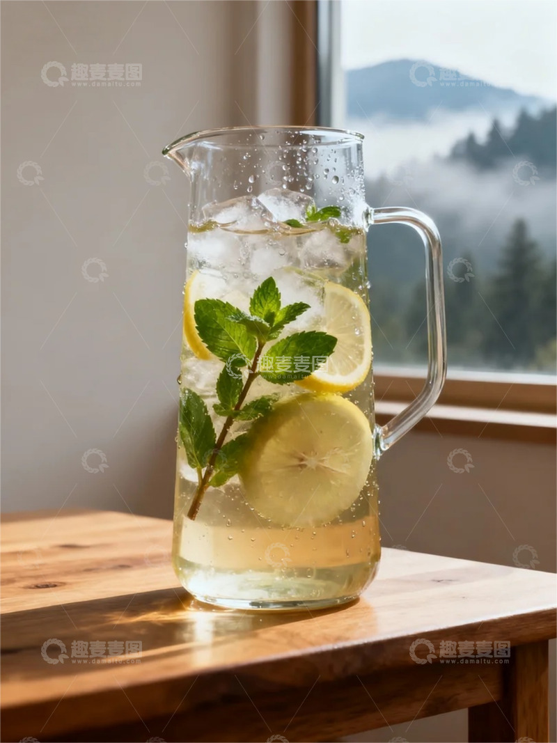 高清大图下载【趣麦麦图】清新夏日柠檬薄荷饮品