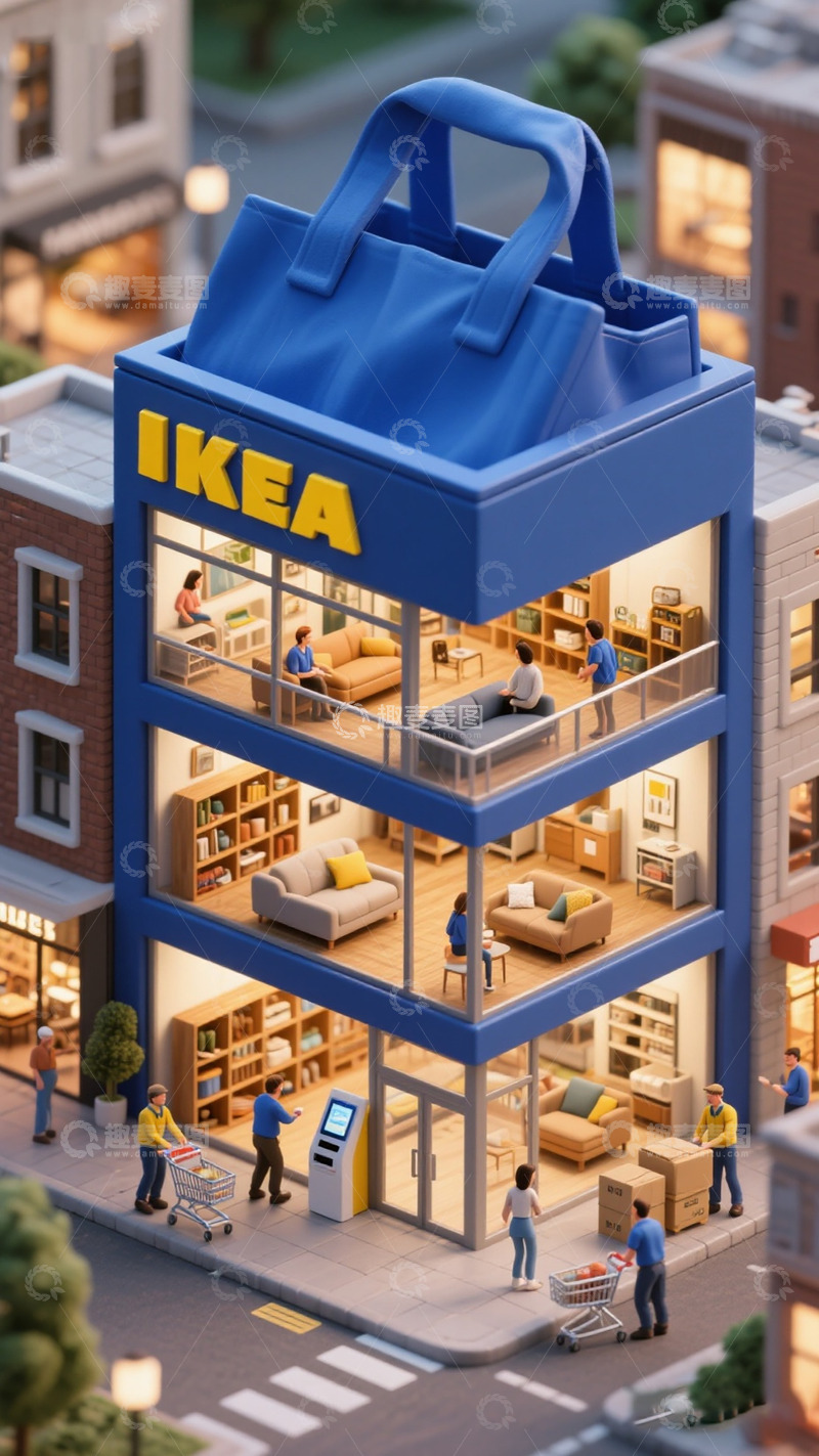 高清大图下载【趣麦麦图】-宜家巨型购物袋创意家居店