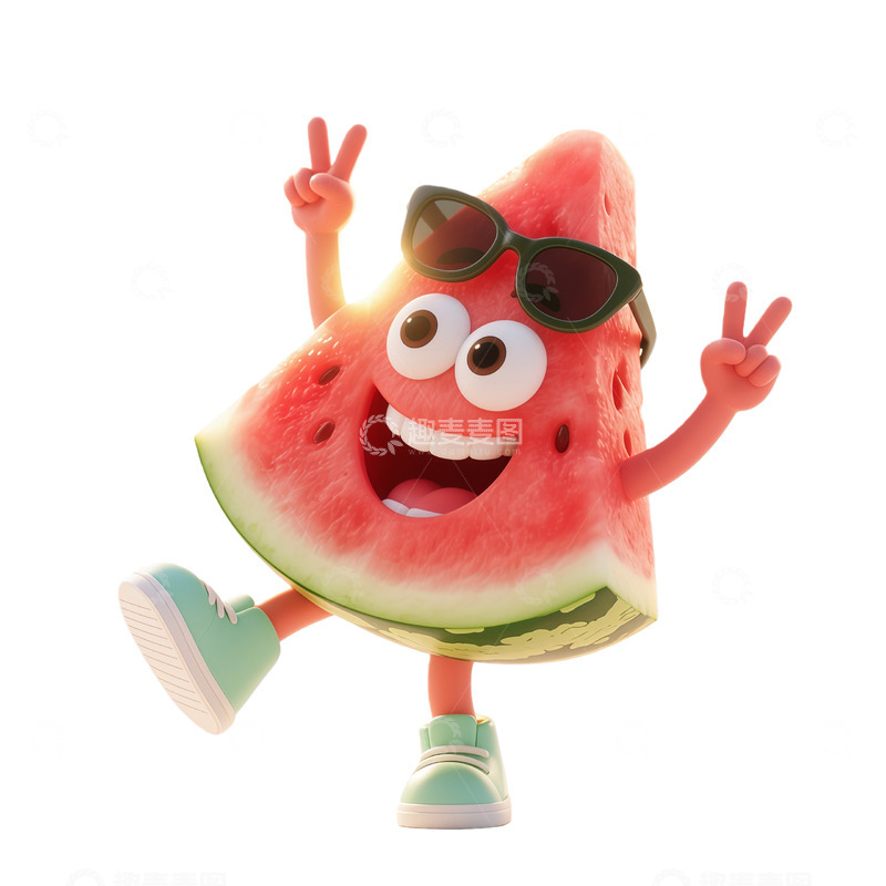 高清大图下载【趣麦麦图】卡通西瓜角色插图