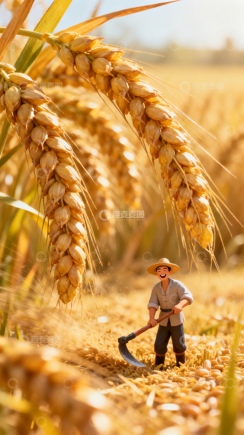 源文件下载【趣麦麦图】微距农民丰收景象3