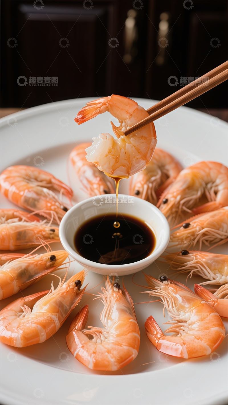 高清大图下载【趣麦麦图】精致虾料理美食摄影