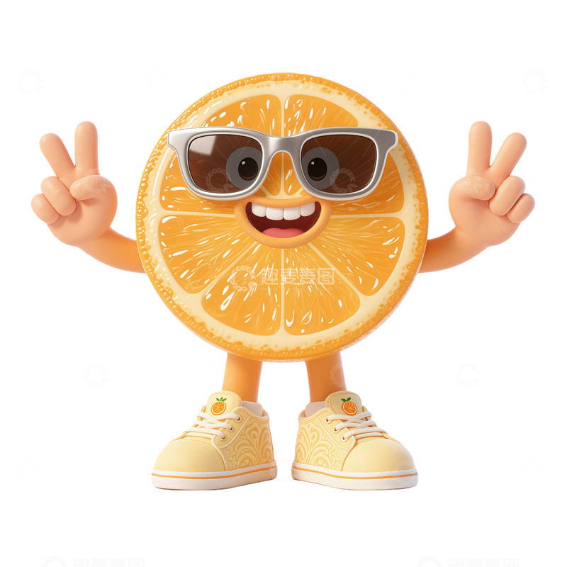 卡通橙子形象设计素材