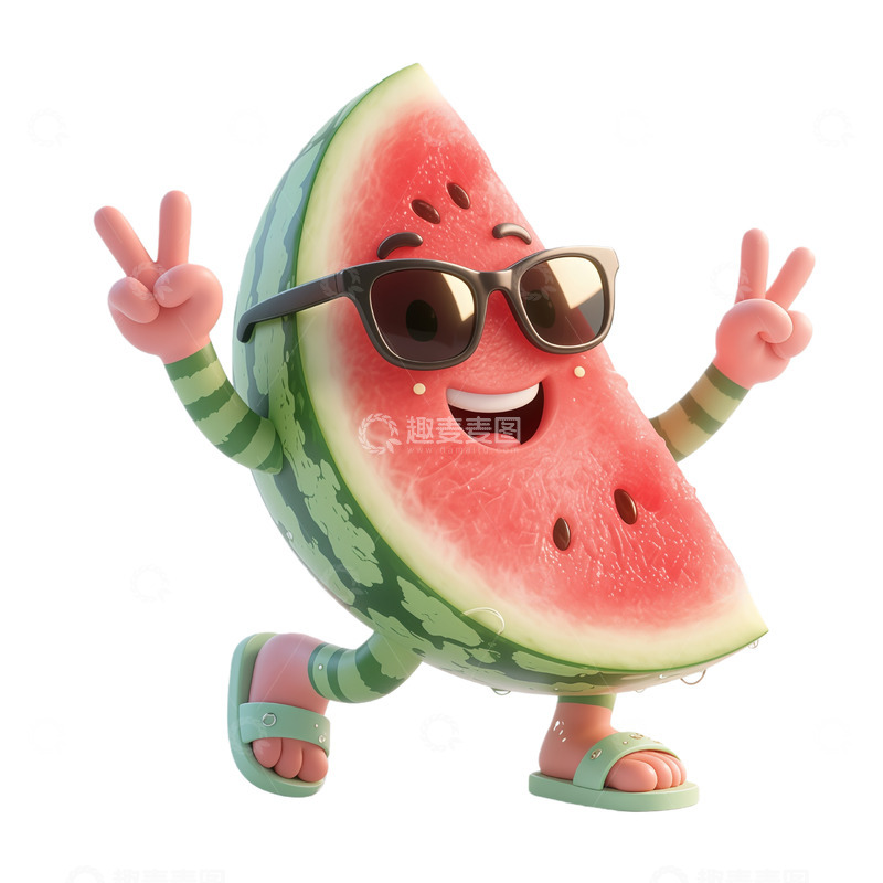 高清大图下载【趣麦麦图】趣味西瓜卡通形象设计素材
