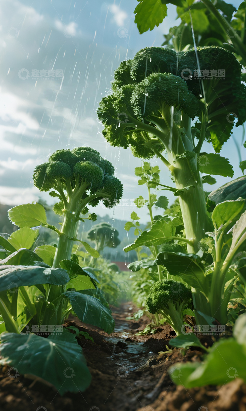 高清大图下载【趣麦麦图】-田园雨润西兰花景观