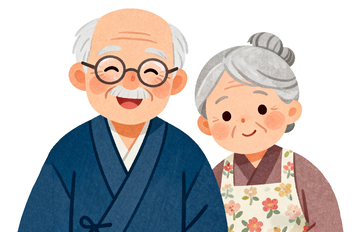 扁平漫画风格爷爷奶奶1