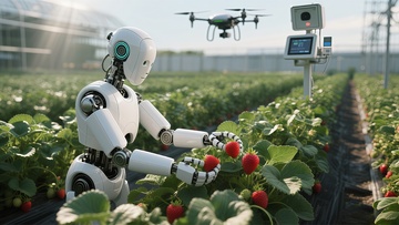 未来科技农业机器人采摘草莓