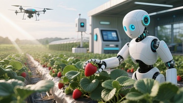 未来农业机器人采摘草莓