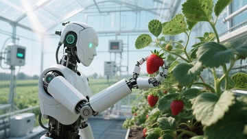 智能农业机器人场景大棚采摘草莓