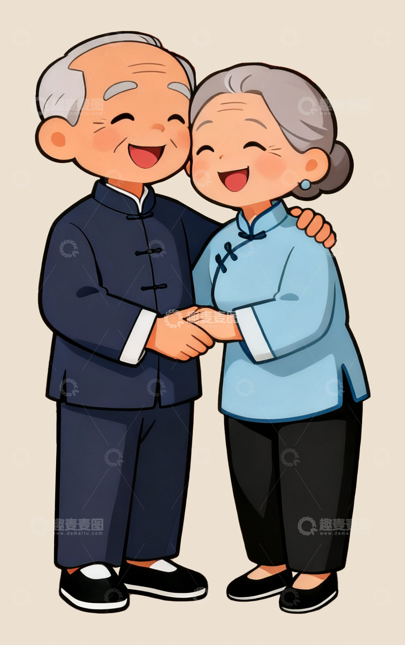 源文件下载【趣麦麦图】-2d卡通爷爷奶奶