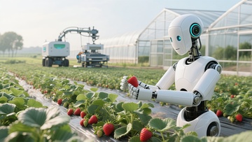 智能农业机器人采摘草莓场景
