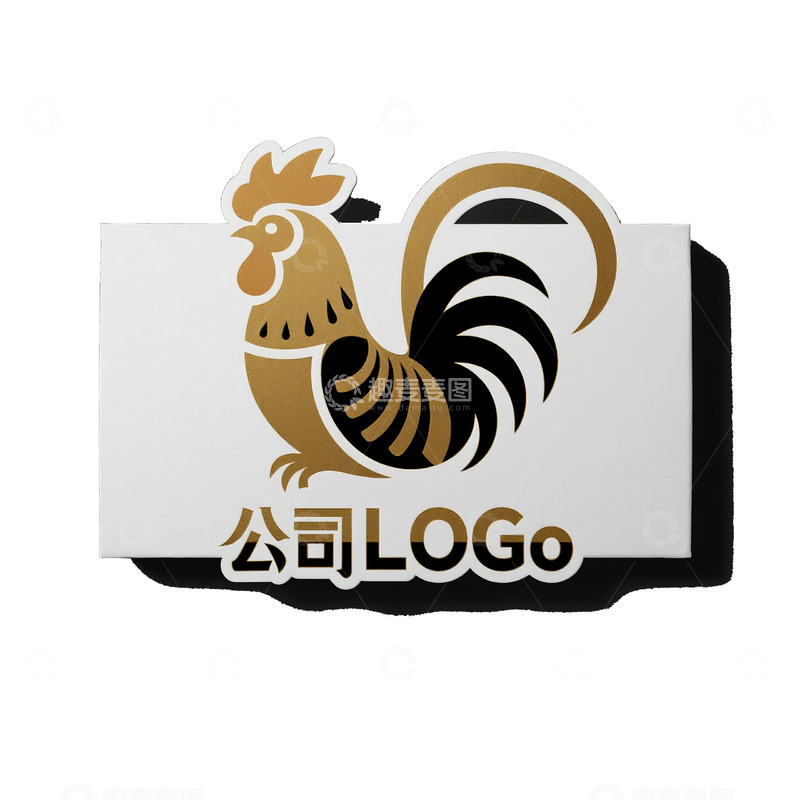 金黑大气：公鸡形象公司 LOGO 设计