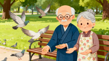 扁平漫画风格爷爷奶奶6