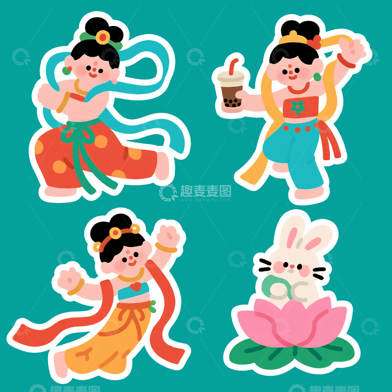 源文件下载【趣麦麦图】q版敦煌飞天神女2