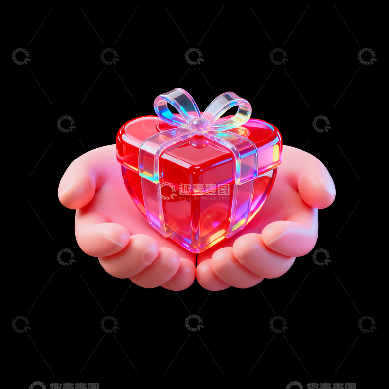 源文件下载【趣麦麦图】透明质感礼盒图标1