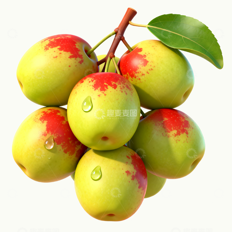 源文件下载【趣麦麦图】一串青枣素材1