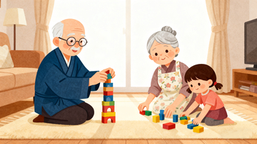 扁平漫画风格爷爷奶奶9