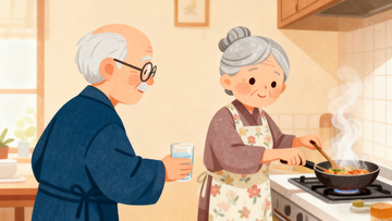 扁平漫画风格爷爷奶奶2