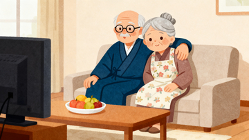 扁平漫画风格爷爷奶奶3