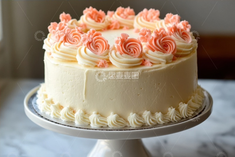 高清大图下载【趣麦麦图】奶油鲜花蛋糕摄影