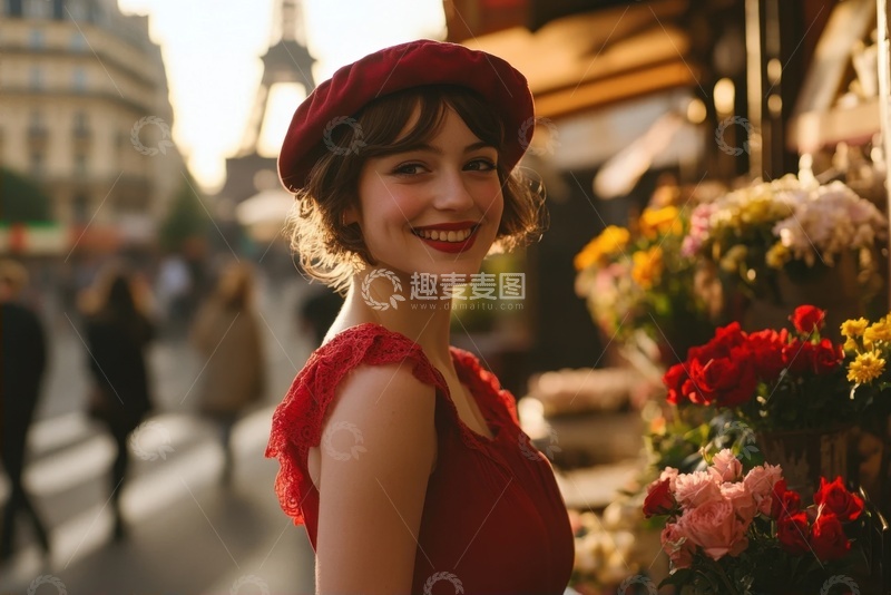 高清大图下载【趣麦麦图】大街上回眸的一位美女