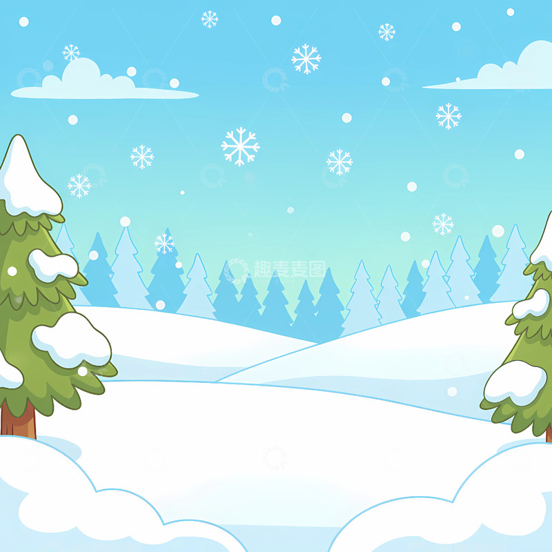 高清大图下载【趣麦麦图】-插画动漫冬天