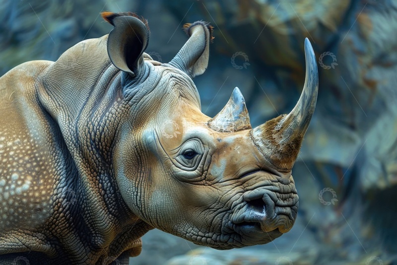 高清大图下载【趣麦麦图】一只犀牛特写摄影